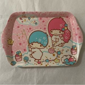 Little Twin Stars Kiki & Lala Sanrio Small Pink Plastic Tray